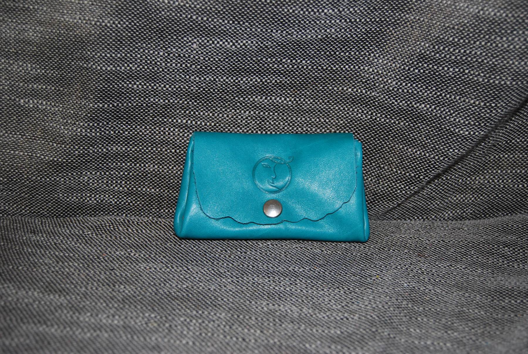 Porte monnaie vague turquoise