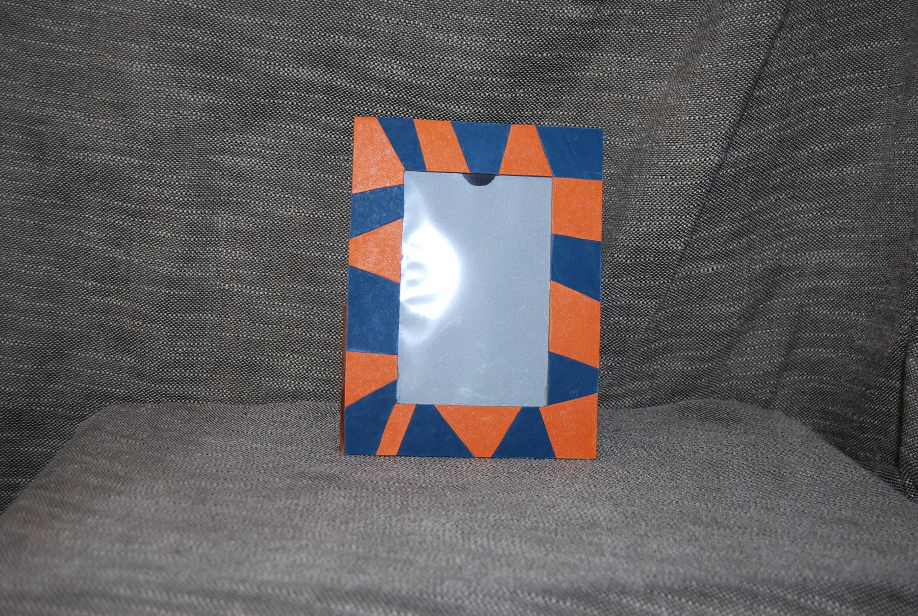 cadre photo 20 x 15 orange et bleu