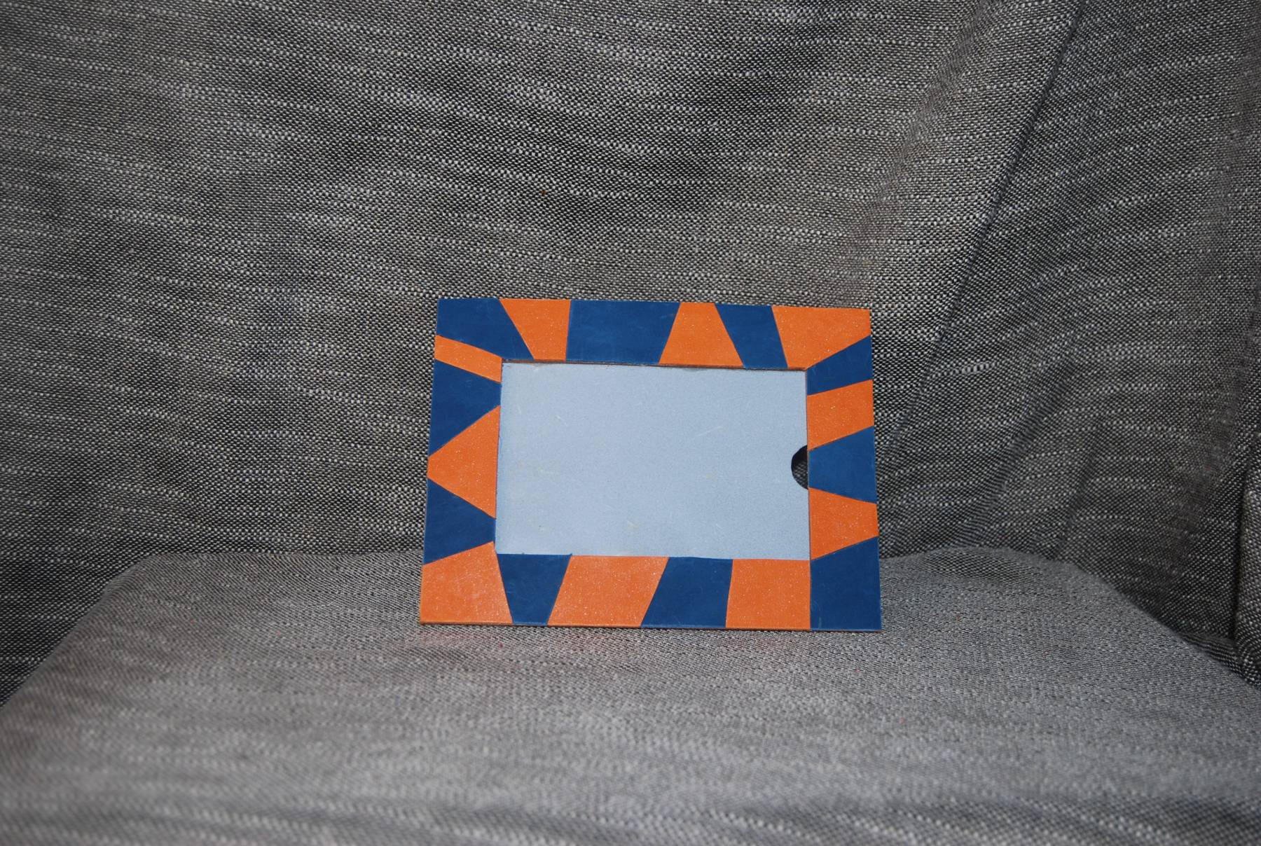 cadre photo 20 x 15 orange et bleu